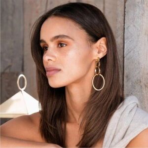 Vita Fede Cassio Gold Tone Interchangeable Tiered Hoop Earrings
